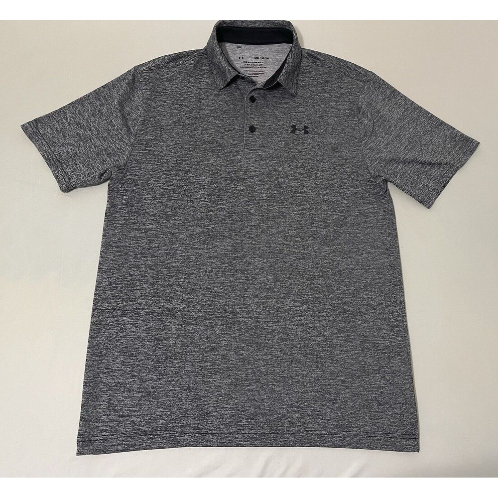 Under Armour Heat Gear Playoff Performance Stretch Heather Polo Shirt Medium‎